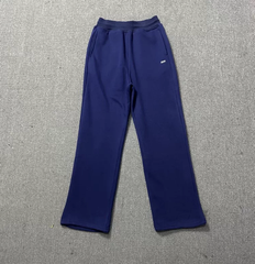 6PM Navy‑Blue Minimal Small‑Logo Wide‑Leg Sweatpants Casual Street‑Wear Trousers