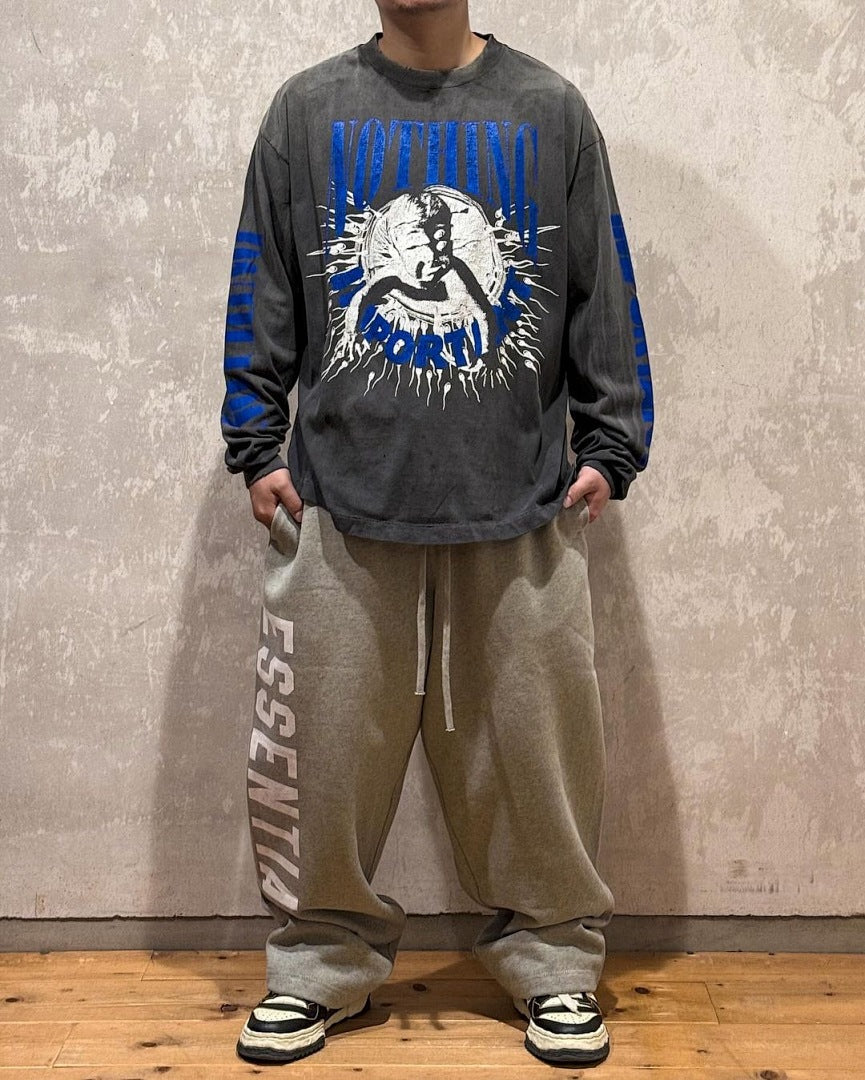 Saint Michael Distressed Graphic Art Long Sleeve Sweatshirt