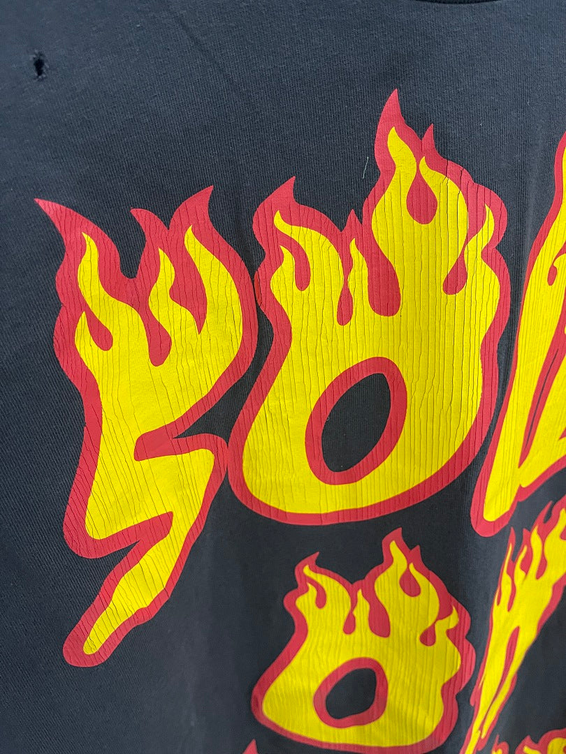 Saint Michael Soul On Fire Flame Sleeve Sweatshirt