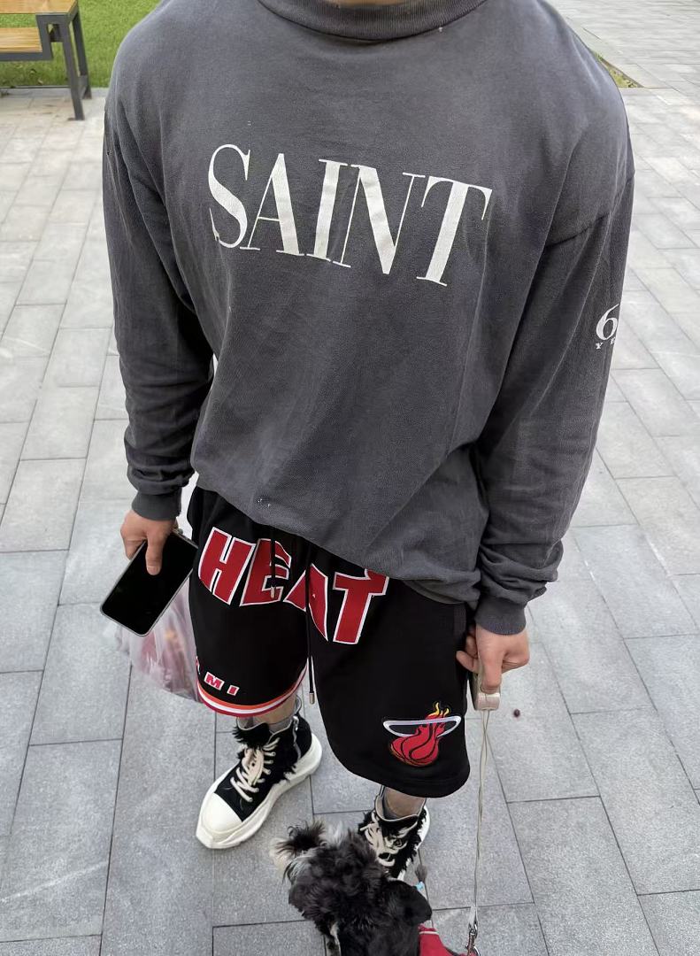 Saint Michael Distressed Minimalist Logo Sweatshirt