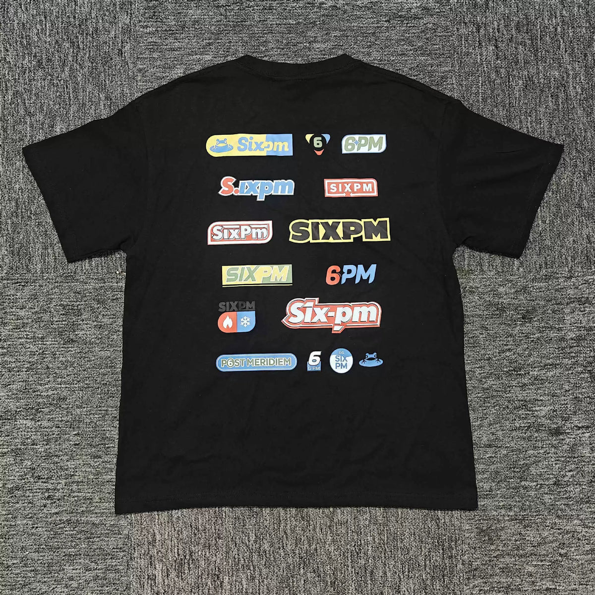 6PM Multi‑Logo Retro Graphic Oversized T‑Shirt