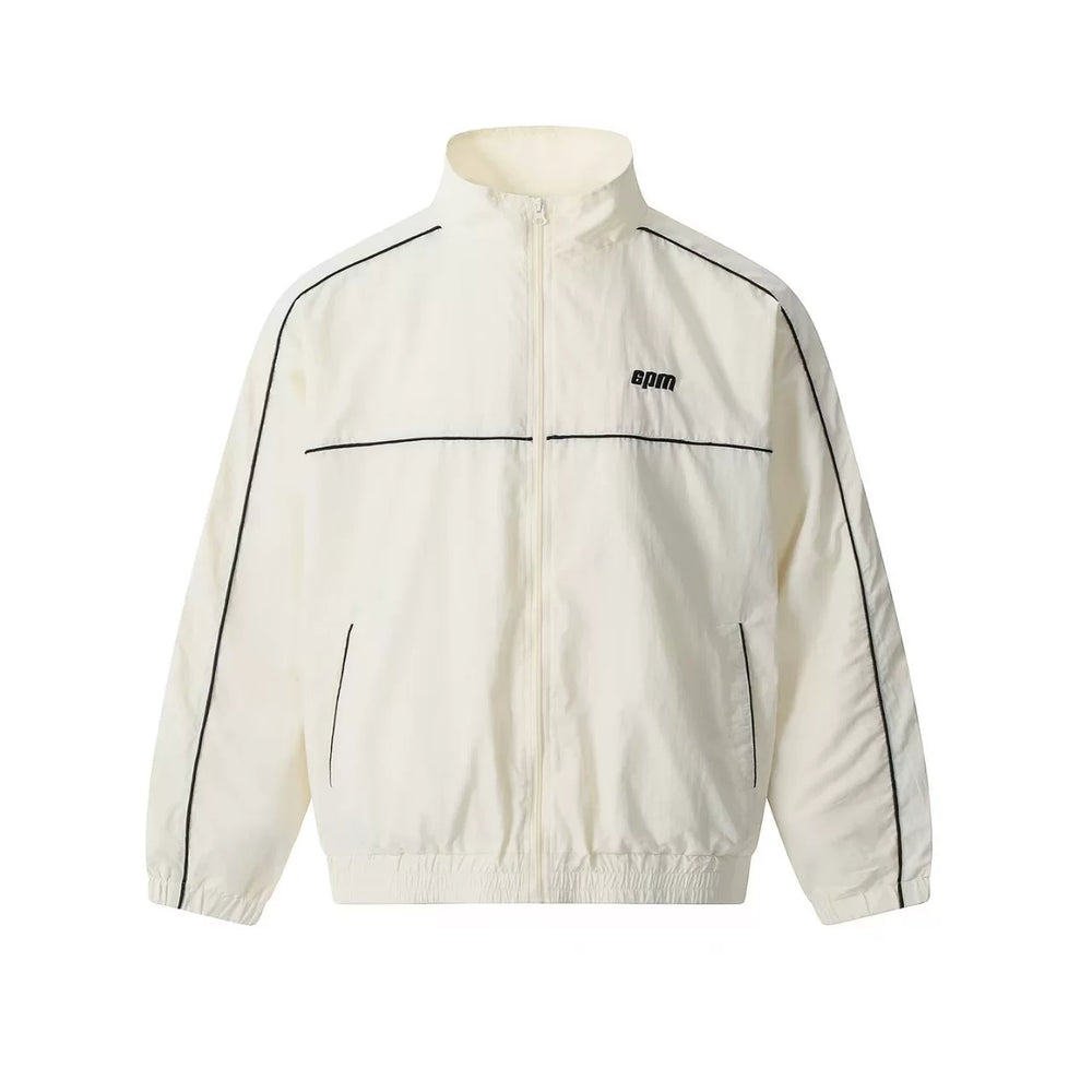 6PM Contrast‑Piping Lightweight Windbreaker Jacket