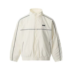 6PM Contrast‑Piping Lightweight Windbreaker Jacket