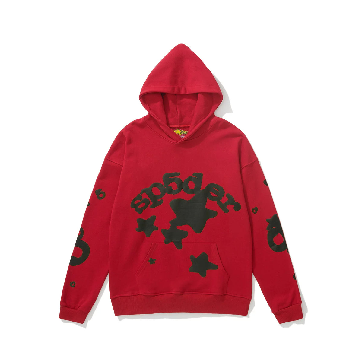 SP5DER Star Bubble Letter Graphic Pullover Hoodie Hip‑Hop Street‑Wear Sweatshirt