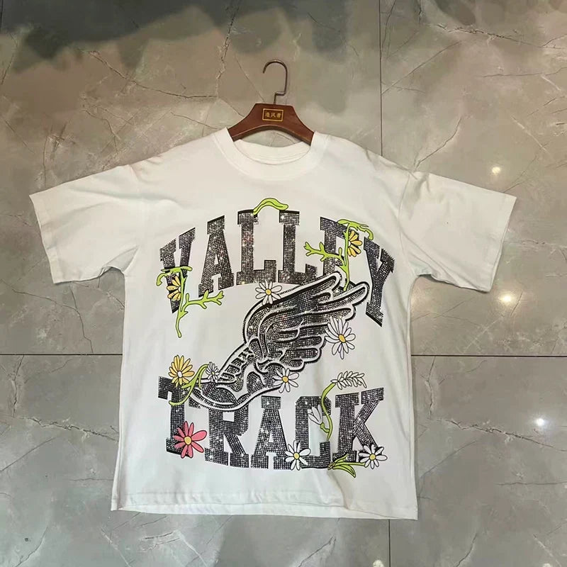 Valleydream White Wing Floral Valley Track Vintage Graphic T-Shirt