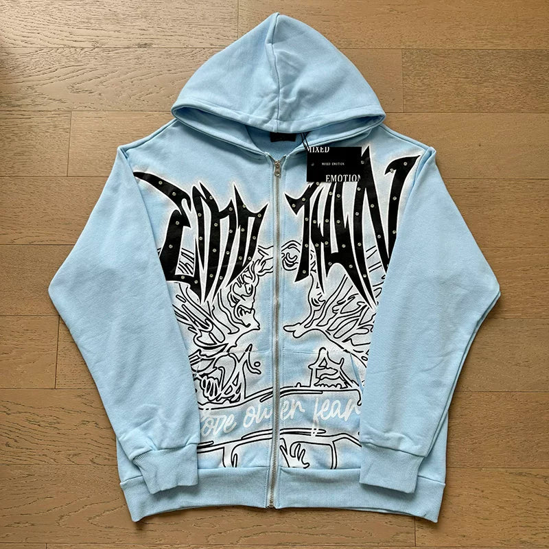 Mixed Emotion Distressed Hoodie