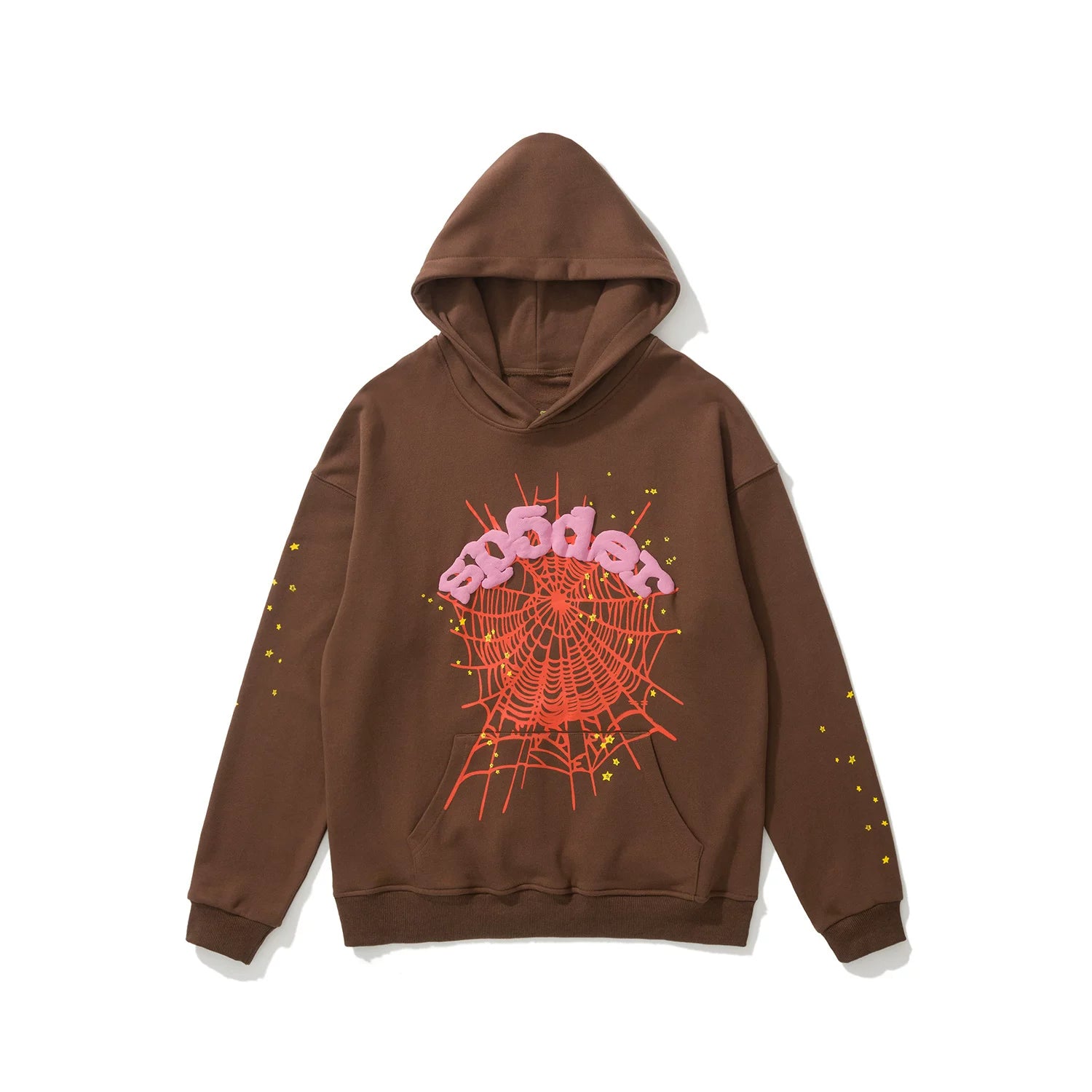 SP5DER Spider‑Web Graphic Pullover Hoodie Hip‑Hop Street‑Wear Sweatshirt