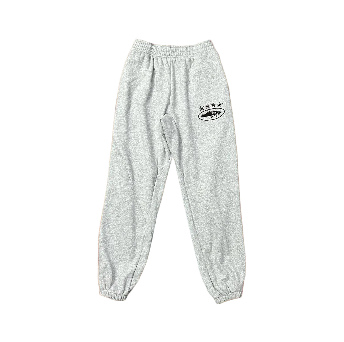 Grey Vintage Oval Graphic Sweatpants – Oversized Streetwear Joggers