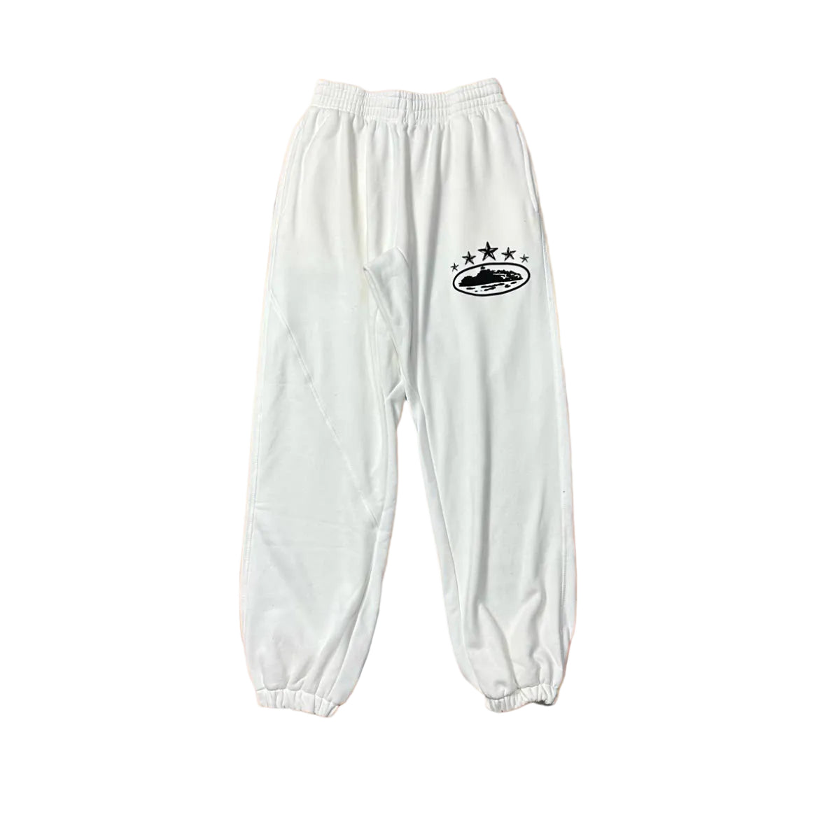 White Vintage Star Graphic Sweatpants – Oversized Streetwear Joggers