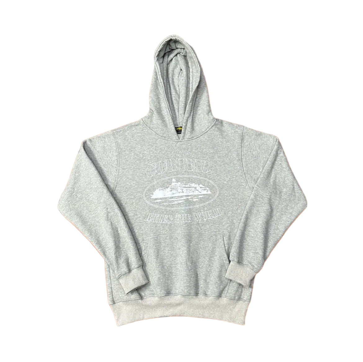 Grey Vintage Graphic Hoodie – Oversized Streetwear Pullover Sweatshirt