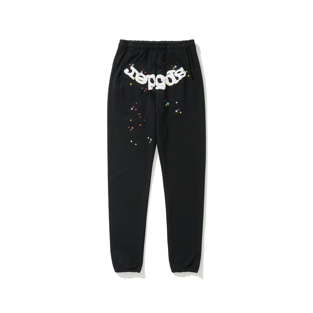 SP5DER Spider‑Web Graphic Jogger Sweatpants Hip‑Hop Street‑Wear Trousers