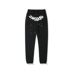 SP5DER Spider‑Web Graphic Jogger Sweatpants Hip‑Hop Street‑Wear Trousers