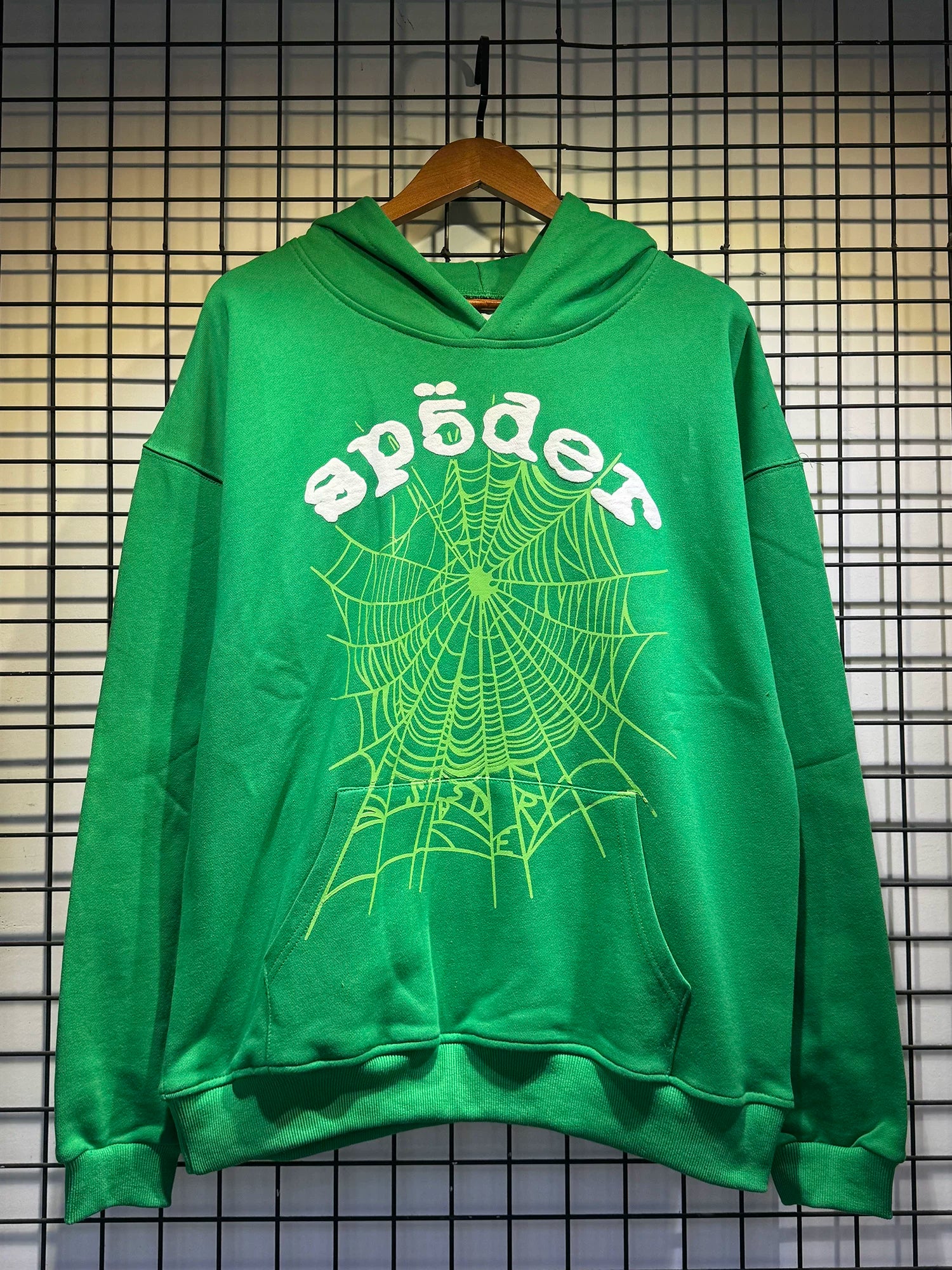 Sp5der Spider‑Web Graphic Pullover Hoodie Hip‑Hop Street‑Wear Sweatshirt