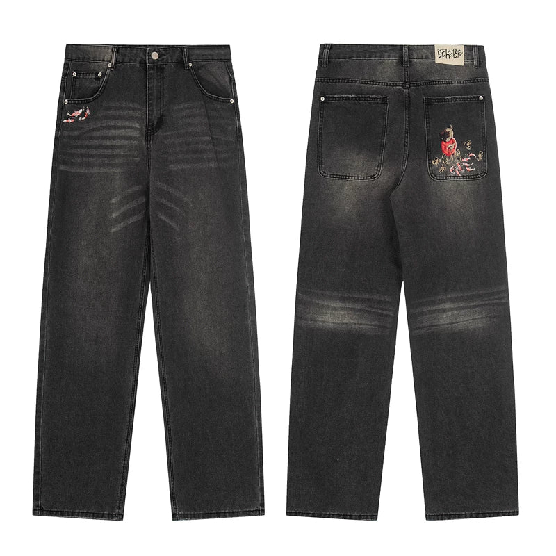 Derschutze Artistic Embroidered Jeans
