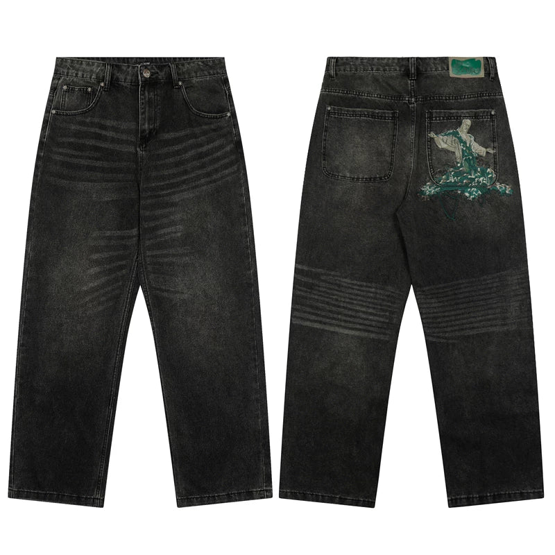 Derschutze Blossom Embroidered Denim