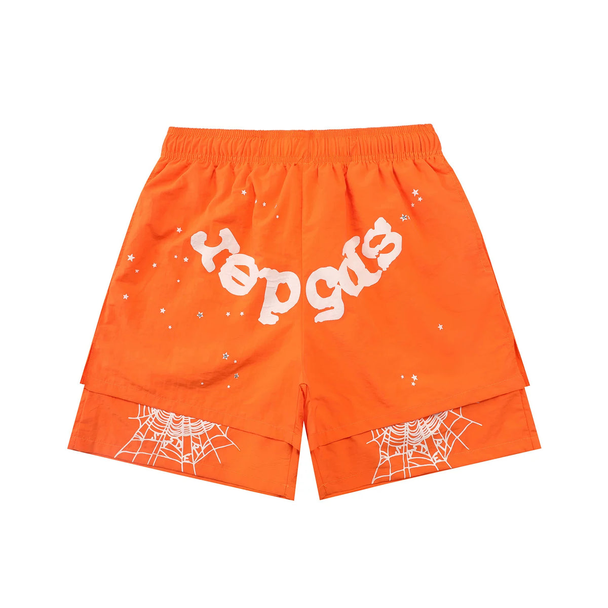 Sp5der Spider‑Web Double‑Layer Shorts Hip‑Hop Street‑Wear