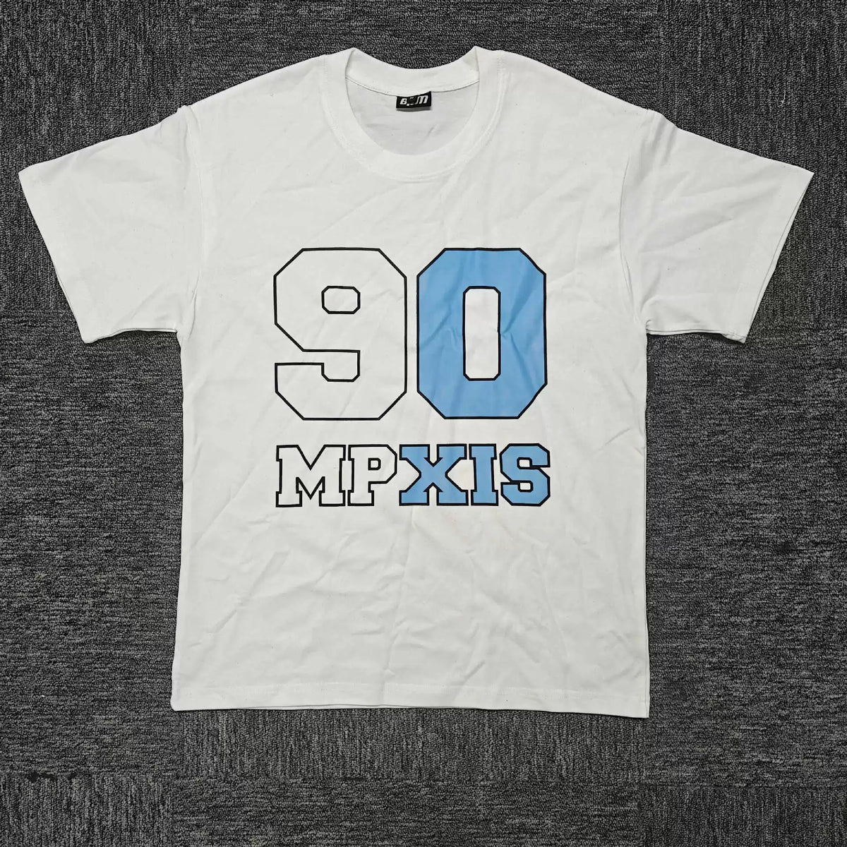 6PM 90 Number‑Letter Oversized Graphic T‑Shirt