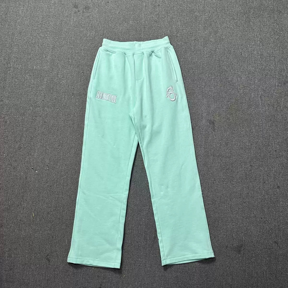6PM Embroidered Wide‑Leg Sweatpants Casual Street‑Wear Trousers