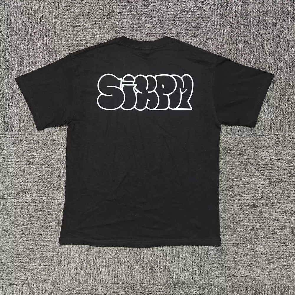 6PM Back Graffiti Letter Oversized T‑Shirt