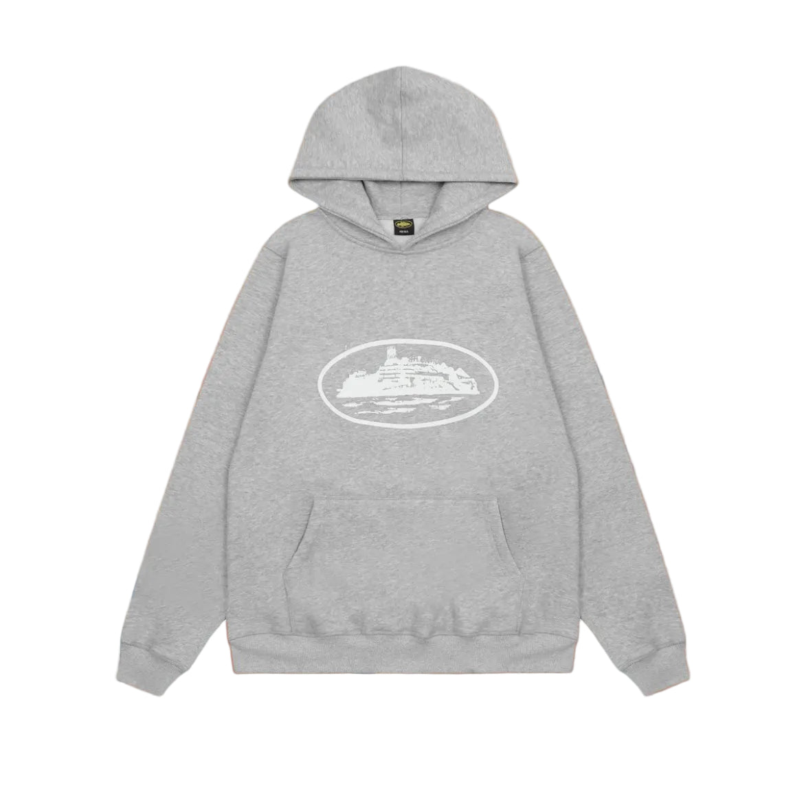 Grey Vintage Graphic Hoodie – Oversized Streetwear Pullover Sweatshirt