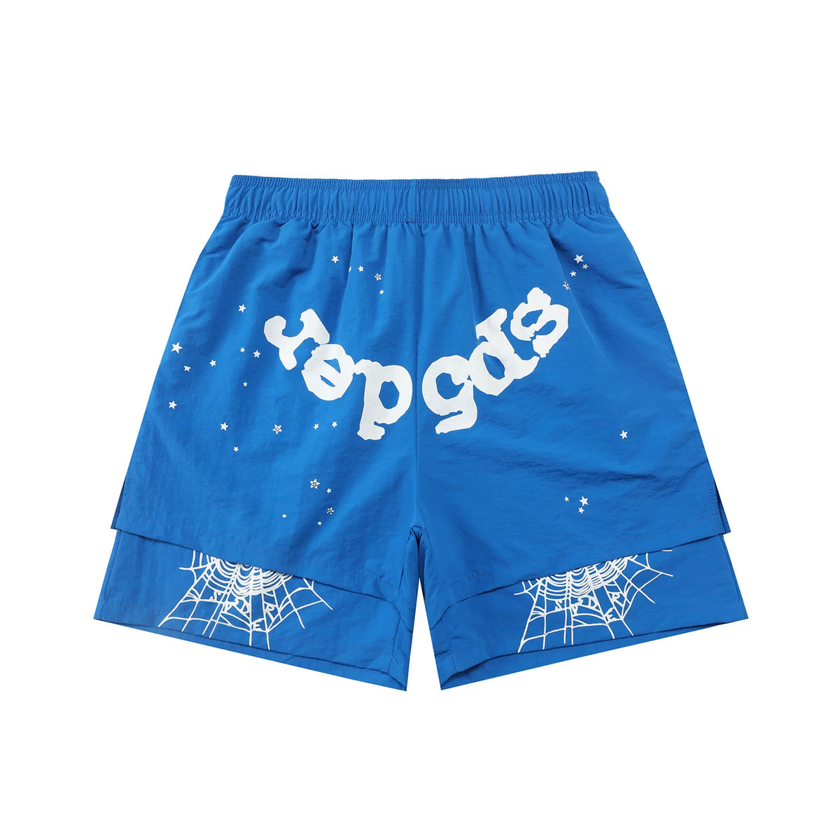 Sp5der Spider‑Web Double‑Layer Shorts Hip‑Hop Street‑Wear