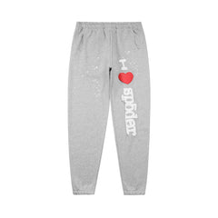 Sp5der I Love Sp5der Graphic Jogger Sweatpants Hip‑Hop Street‑Wear Trousers