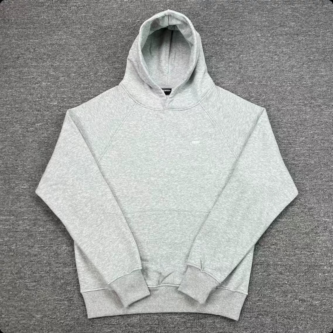 6PM Heather‑Grey Minimal Small‑Logo Pullover Hoodie