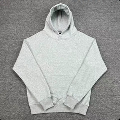 6PM Heather‑Grey Minimal Small‑Logo Pullover Hoodie
