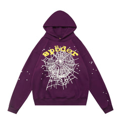 Sp5der Spider‑Web Graphic Pullover Hoodie Hip‑Hop Street‑Wear Sweatshirt