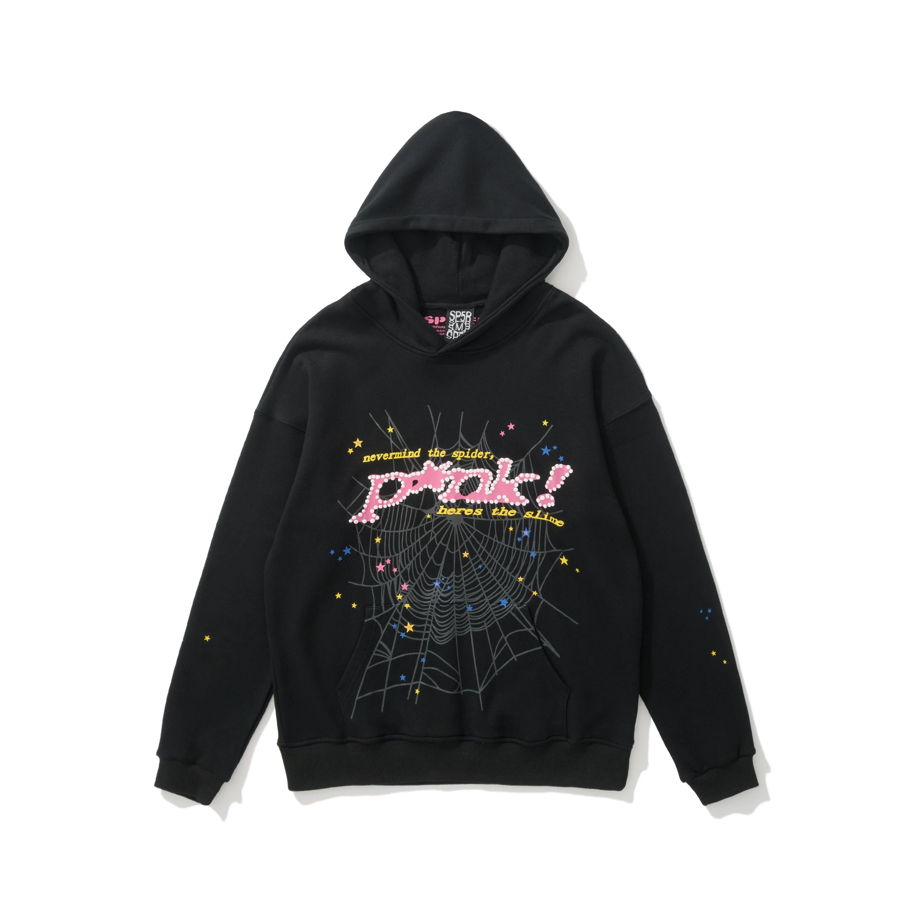 Sp5der Pink! Spider‑Web Graphic Pullover Hoodie Hip‑Hop Street‑Wear Sweatshirt