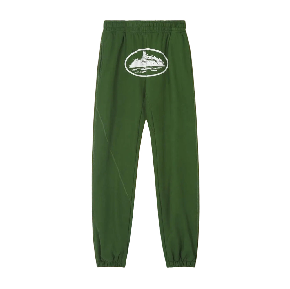 Forest Green Vintage Graphic Sweatpants – Oversized Streetwear Joggers