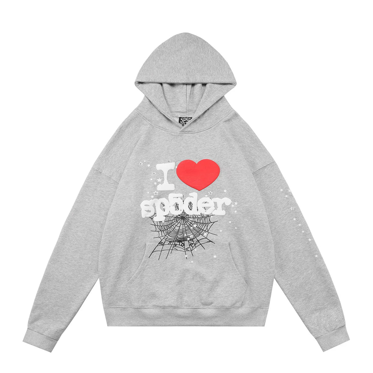 Sp5der I Love Spider‑Web Graphic Pullover Hoodie Hip‑Hop Street‑Wear Sweatshirt