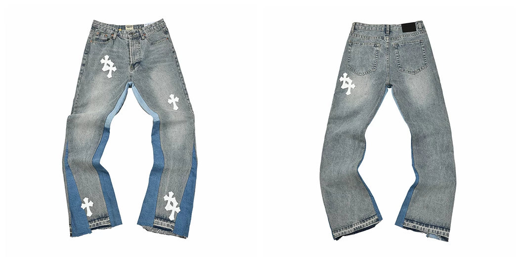 GALLERY DEPT JEANS Hip-Hop Embroidered Denim