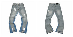 GALLERY DEPT JEANS Hip-Hop Embroidered Denim