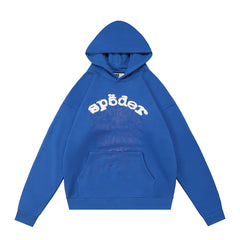Sp5der Spider‑Web Graphic Pullover Hoodie Hip‑Hop Street‑Wear Sweatshirt