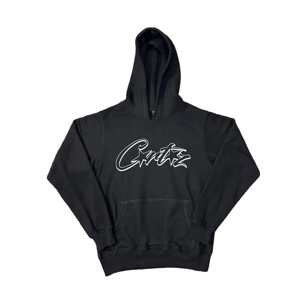 Black Script Logo Hoodie – Oversized Streetwear Pullover Sweatshirt