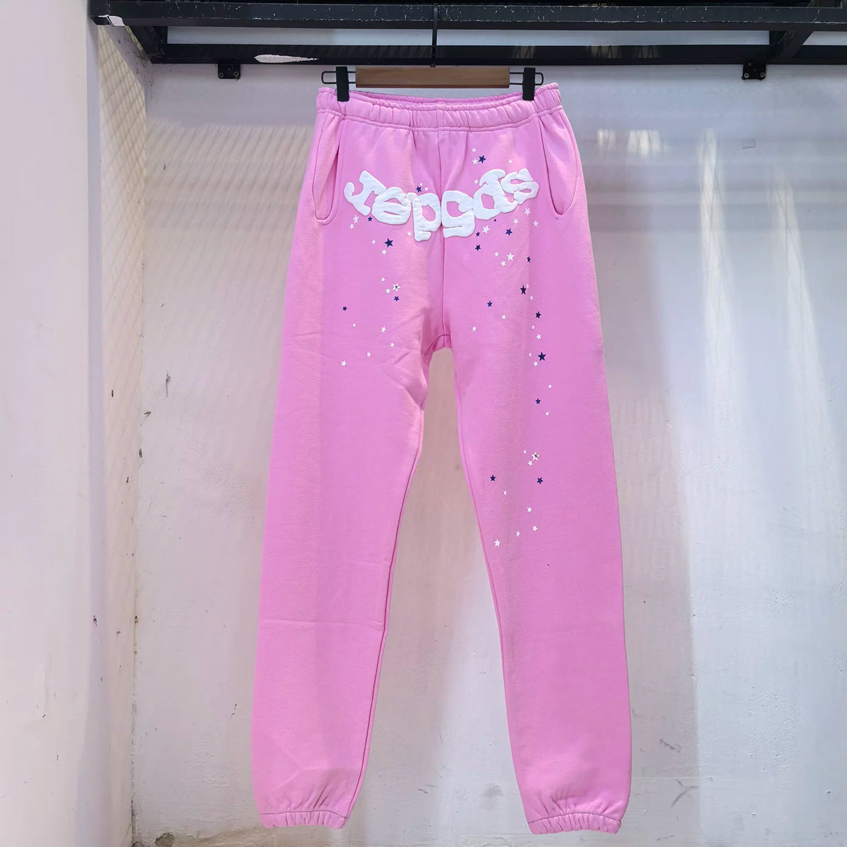 SP5DER Spider‑Web Graphic Jogger Sweatpants Hip‑Hop Street‑Wear Trousers