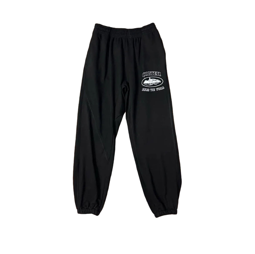 Black Vintage Graphic Sweatpants – Oversized Streetwear Joggers
