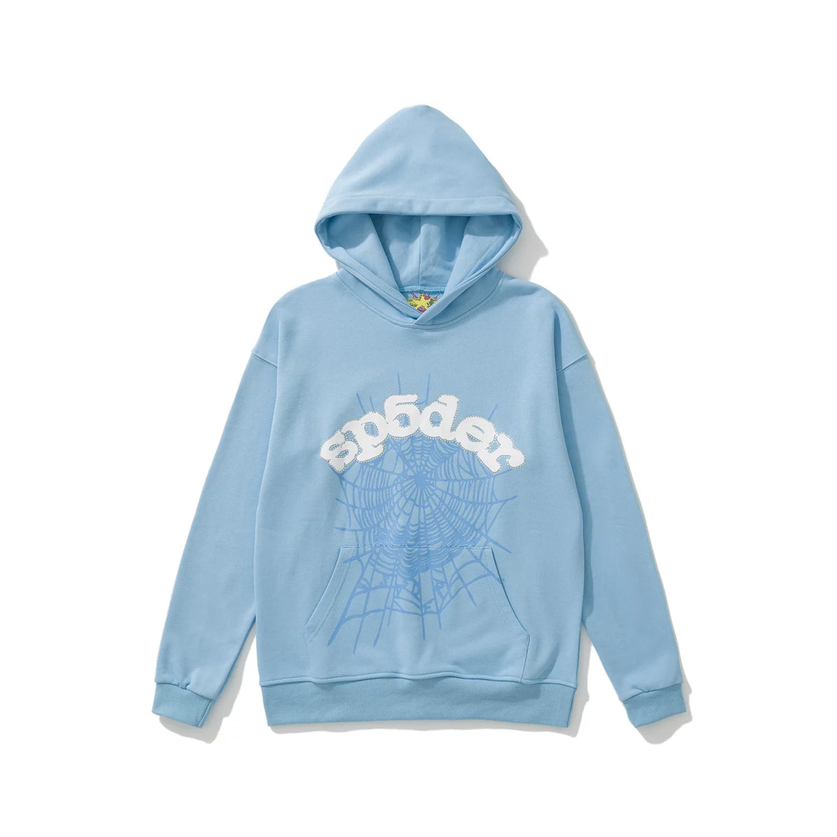 SP5DER Spider‑Web Graphic Pullover Hoodie Hip‑Hop Street‑Wear Sweatshirt
