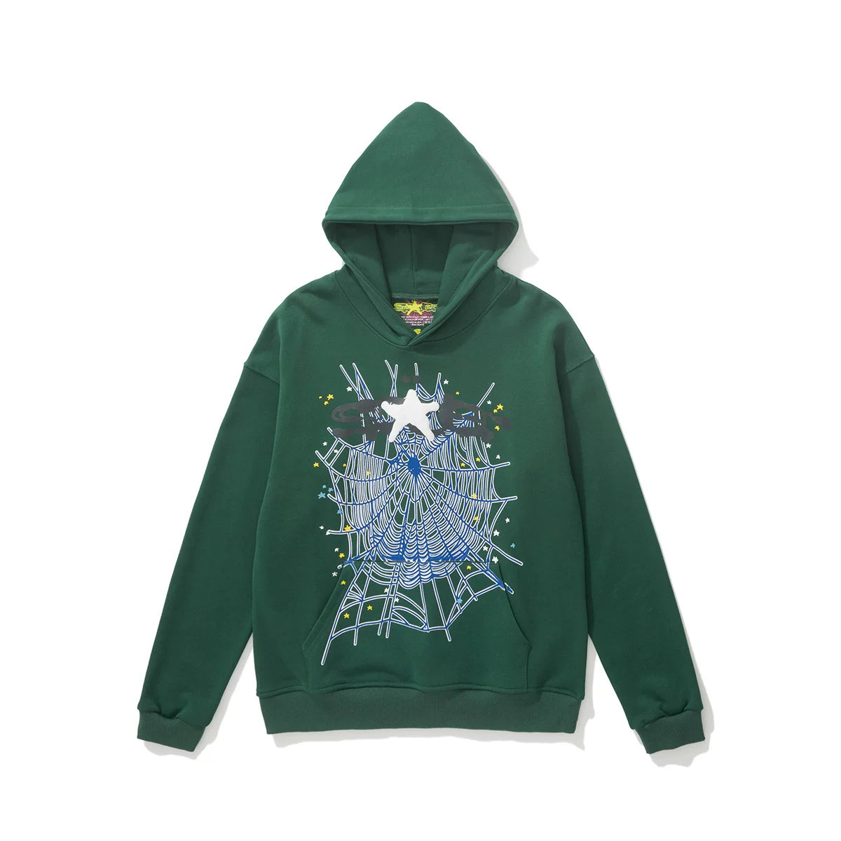 Sp5der Star Spider‑Web Graphic Pullover Hoodie Hip‑Hop Street‑Wear Sweatshirt