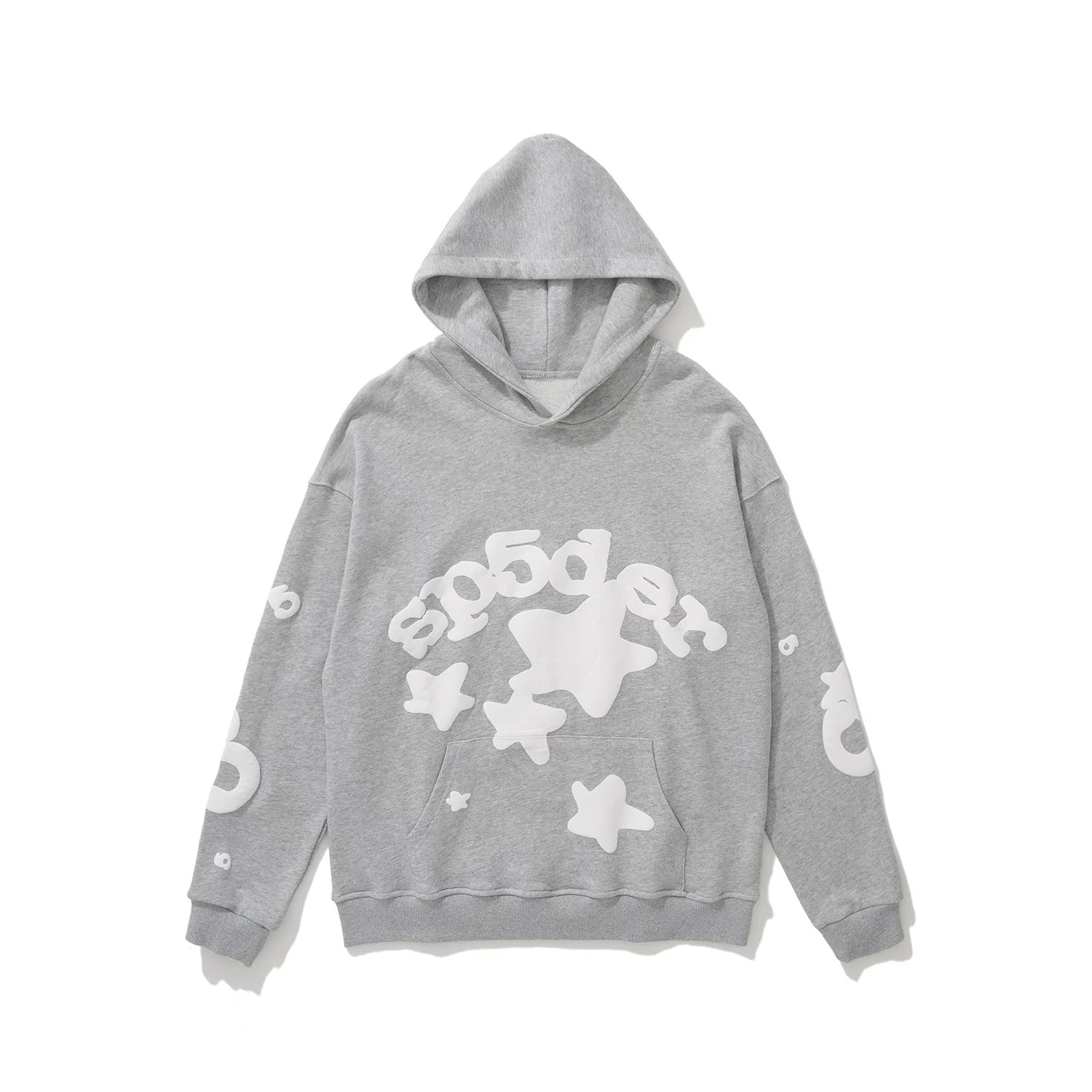SP5DER Star Bubble Letter Graphic Pullover Hoodie Hip‑Hop Street‑Wear Sweatshirt