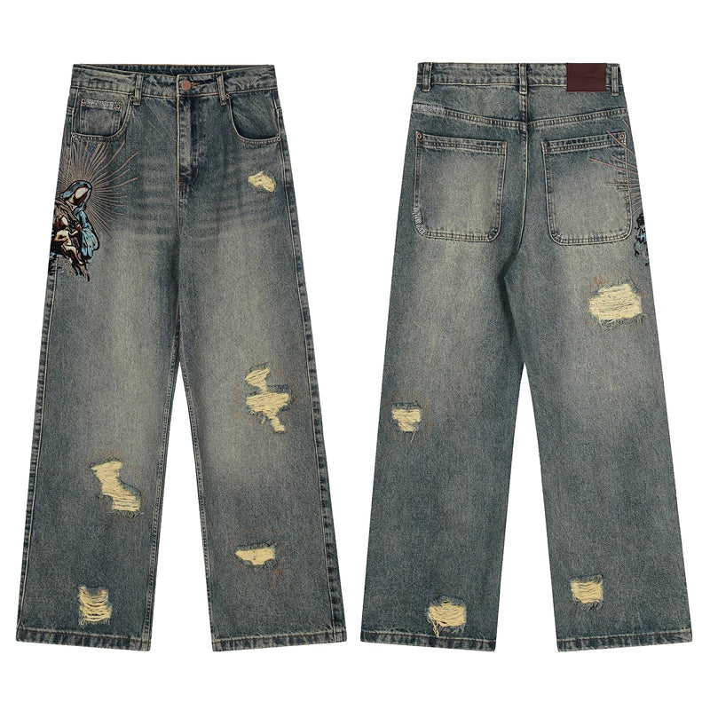 Derschutze Cherry Blossom Straight Jeans