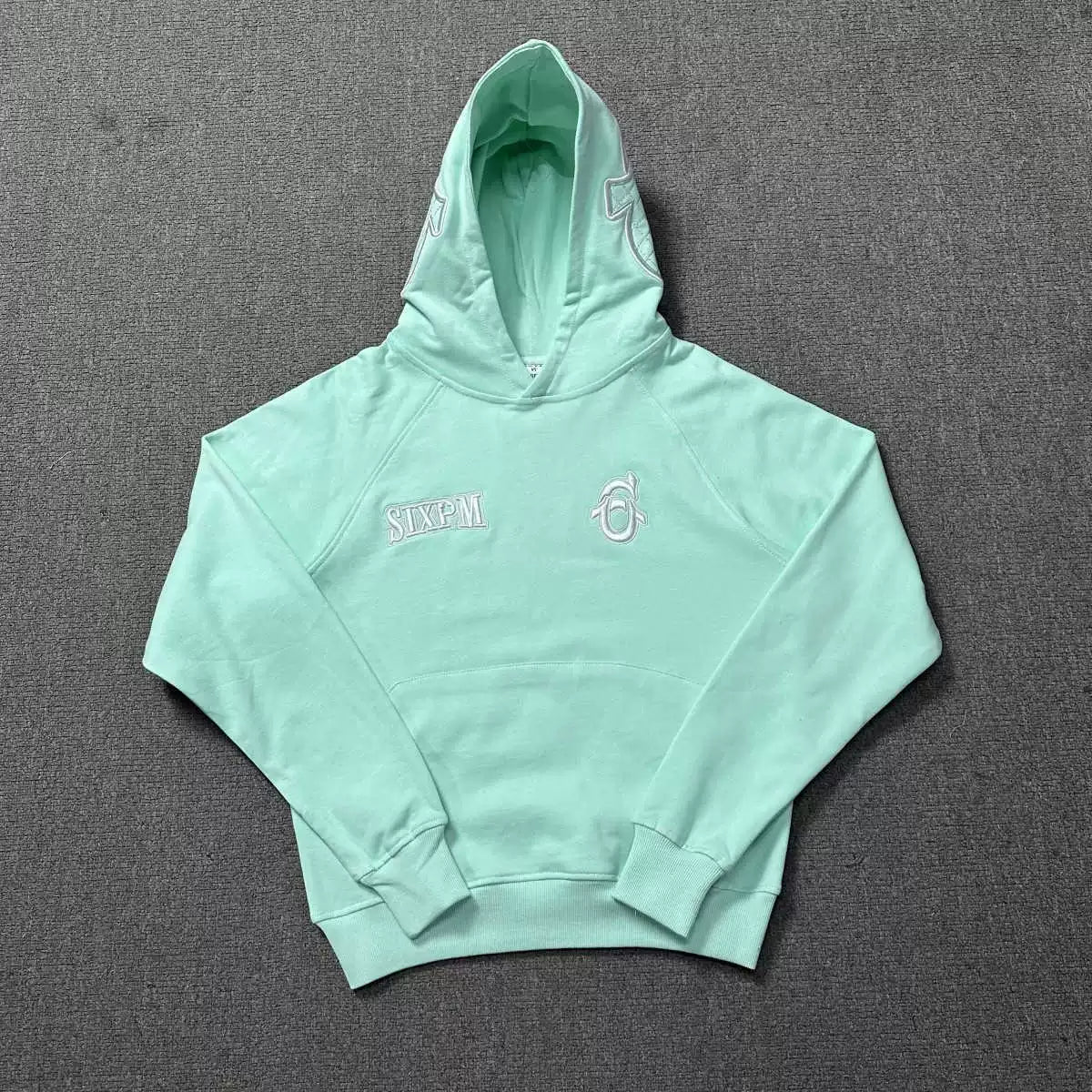 6PM Embroidered Cropped Hoodie