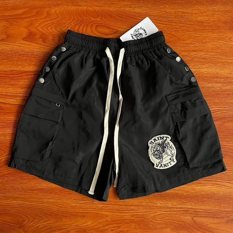 SAINT VANITY ins same style rivet casual sports shorts jacket set