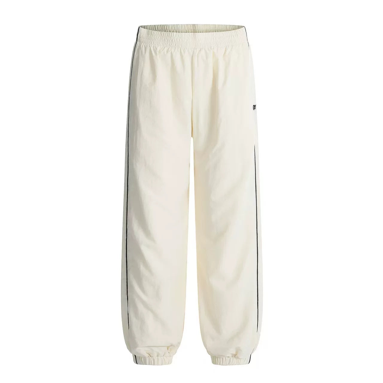 6PM Side‑Stripe Cream Track Jogger Pants