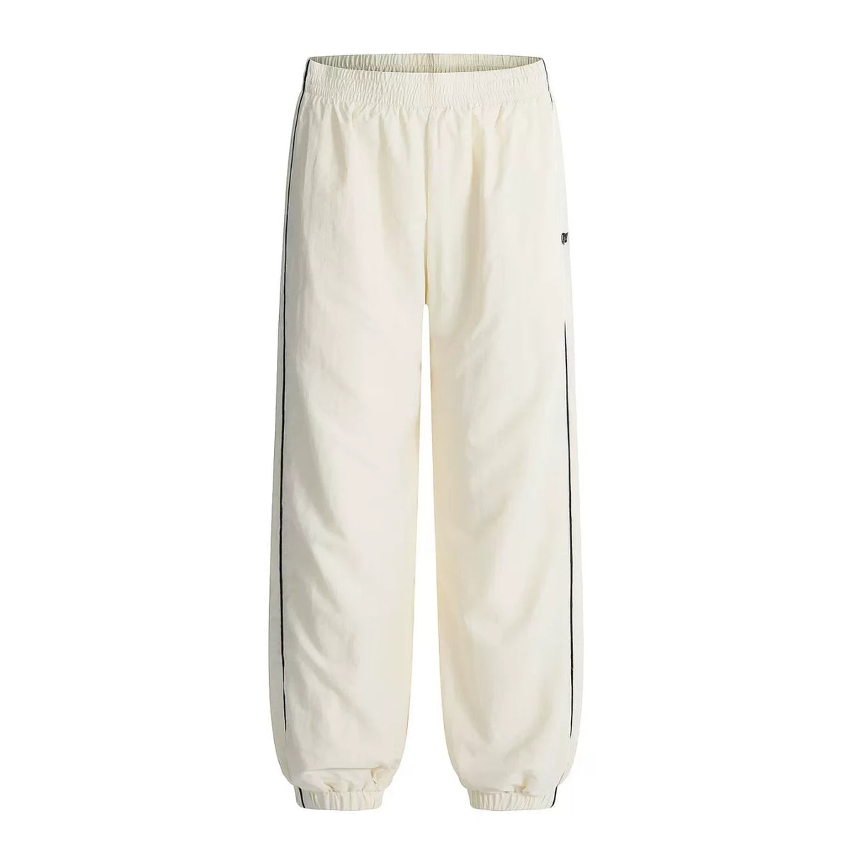 6PM Side‑Stripe Cream Track Jogger Pants