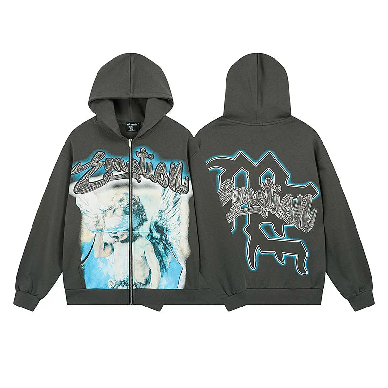 Mixed Emotion Distressed Pullover