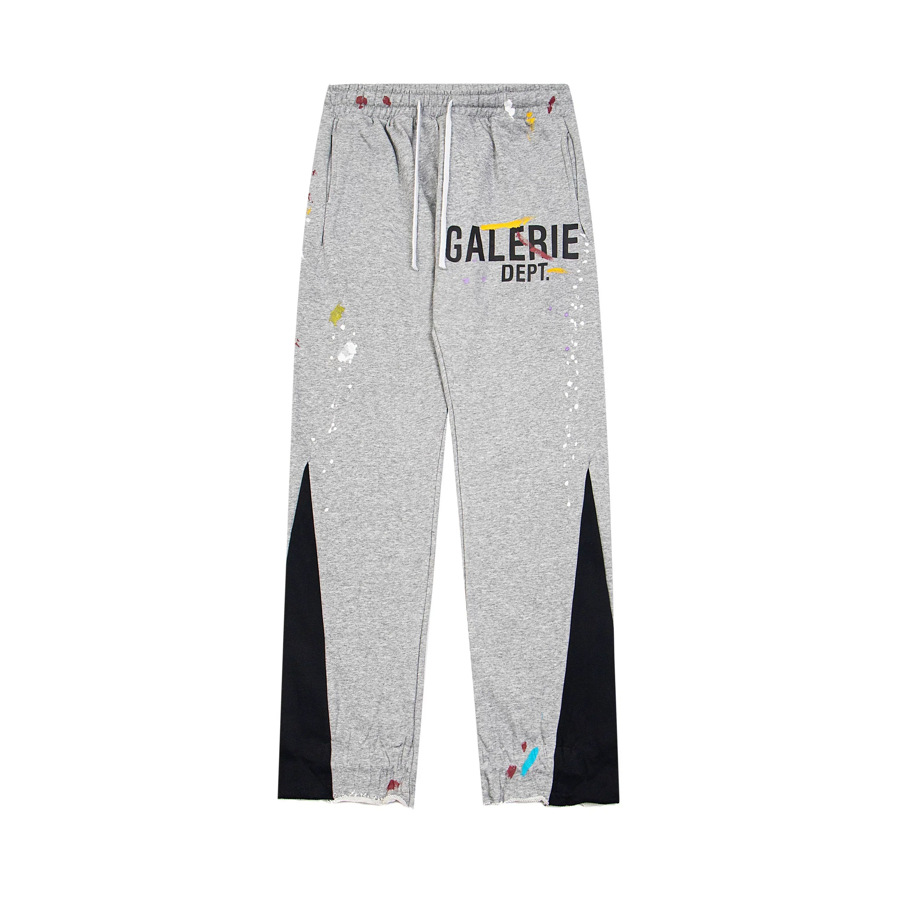 Gallery Dept. "GALERIE DEPT." Logo Paint Splatter Contrast Panel Sweatpants - Heather Grey