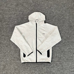 6PM Contrast‑Stitch Zip‑Up Hoodie