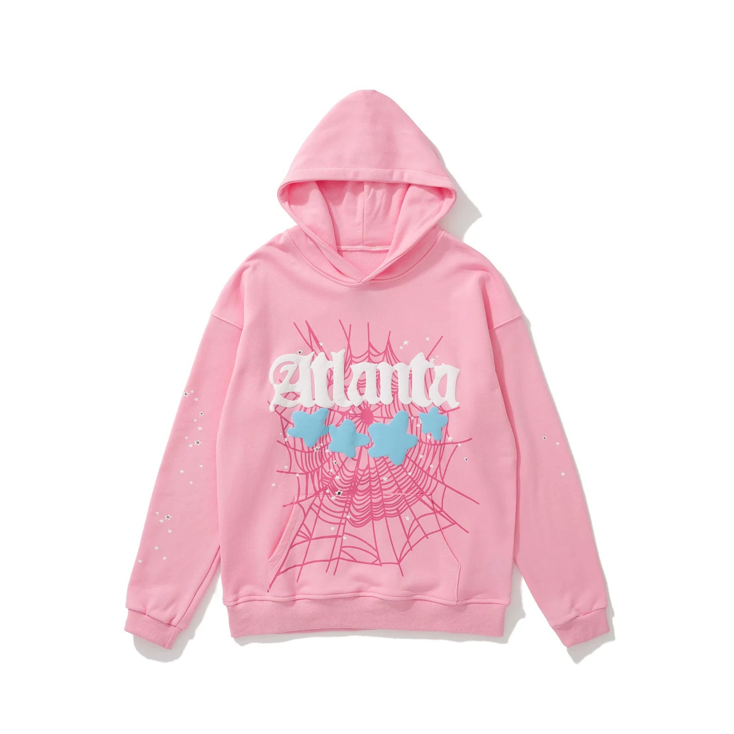 SP5DER Atlanta Spider‑Web Graphic Pullover Hoodie Hip‑Hop Street‑Wear Sweatshirt